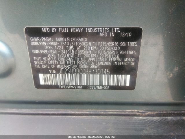 JF2SHBBC0BH730145 Subaru Forester 2.5x