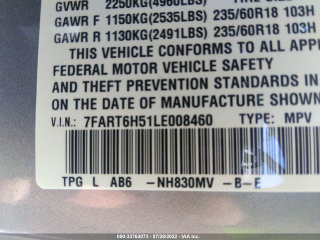 2020 Honda CR-V, VIN: 7FART6H51LE008460
