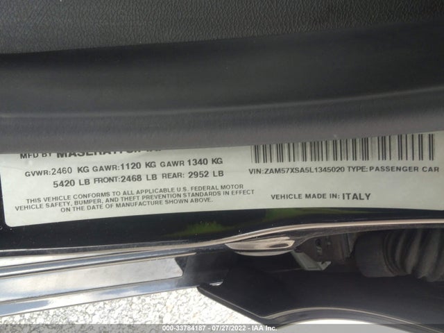 2020 Maserati Ghibli, VIN: ZAM57XSA5L1345020