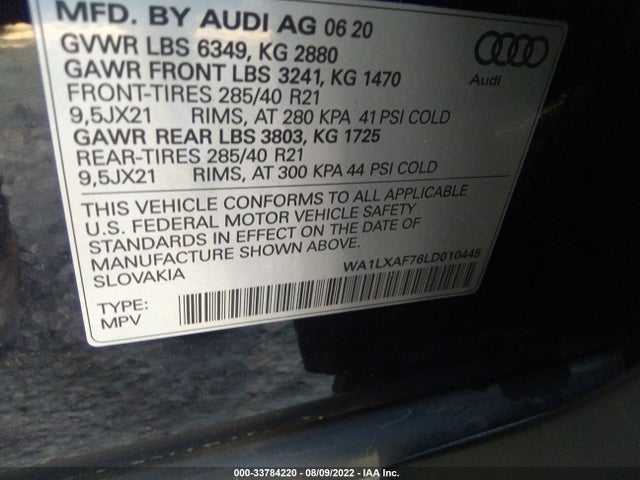 2020 Audi Q7, VIN: WA1LXAF76LD010445