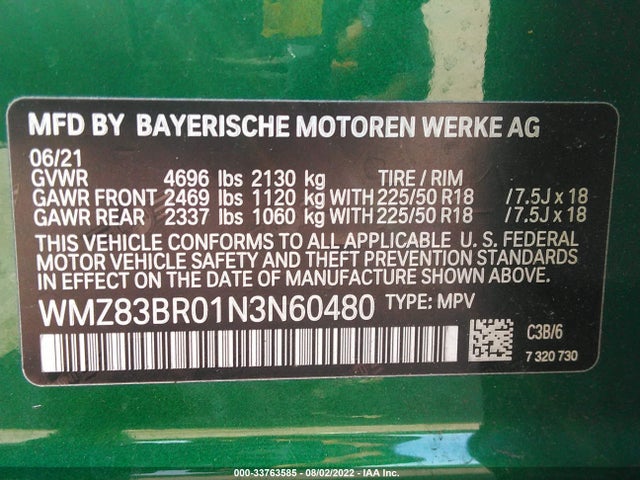 2022 Mini Countryman, VIN: WMZ83BR01N3N60480