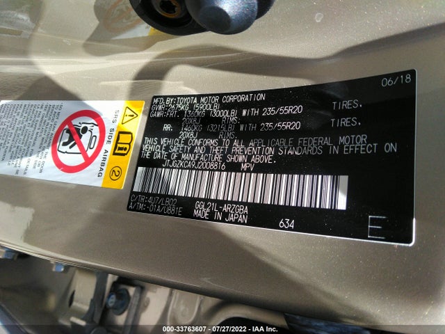 2018 Lexus RX, VIN: JTJGZKCA9J2008816