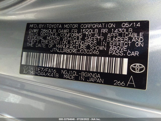 2014 Scion IQ, VIN: JTNJJXB09EJ030246