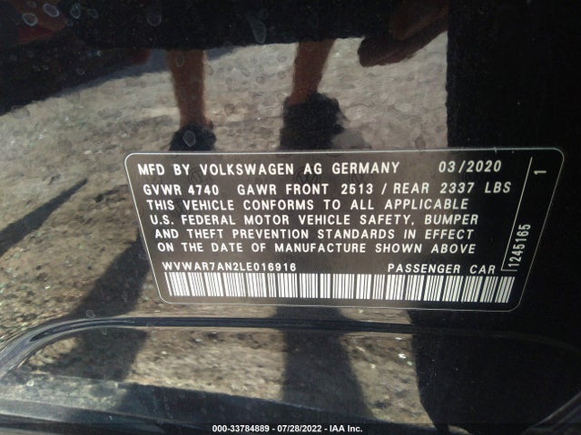2020 Volkswagen Arteon, VIN: WVWAR7AN2LE016916