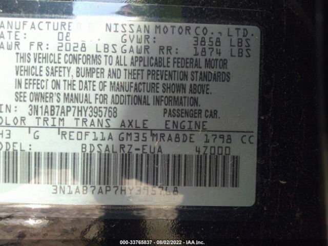 3N1AB7AP7HY395768 Nissan SENTRA SR