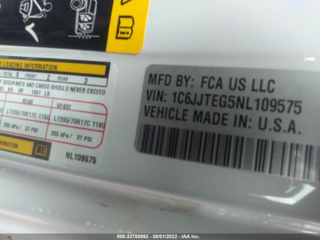 2022 Jeep Gladiator, VIN: 1C6JJTEG5NL109575