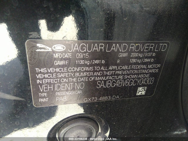 SAJBG4BV6GCY04303 Jaguar Xf S