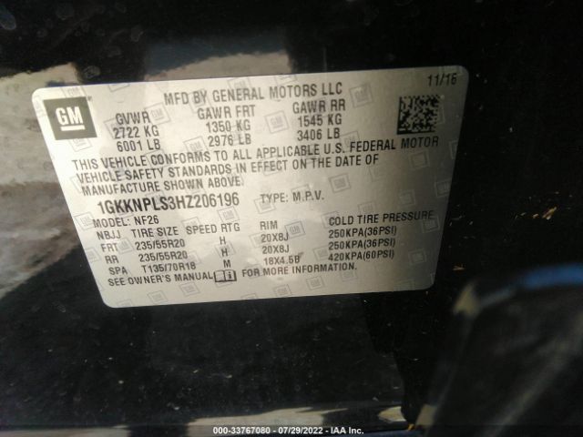 1GKKNPLS3HZ206196 GMC Acadia Denali
