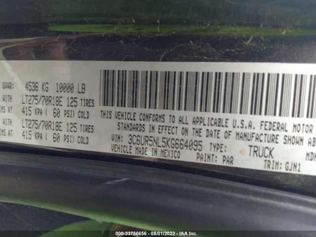 2019 Ram 2500, VIN: 3C6UR5NL5KG664095
