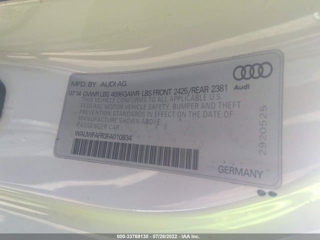 2015 Audi A5, VIN: WAUWFAFR3FA010834