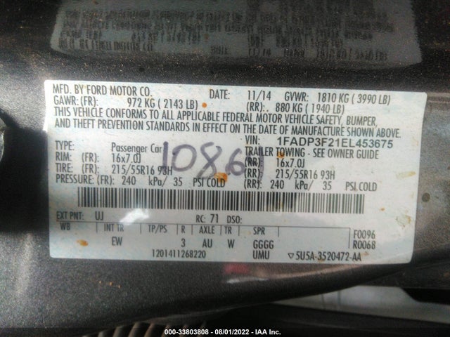 Ford 2014 2014 1FADP3F21EL453675 Image 9