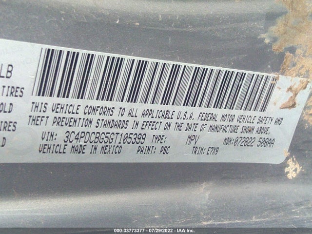 Dodge Journey Sxt 2016 3C4PDCBG5GT105399 Image 9