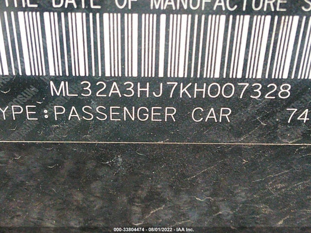 2019 Mitsubishi Mirage, VIN: ML32A3HJ7KH007328