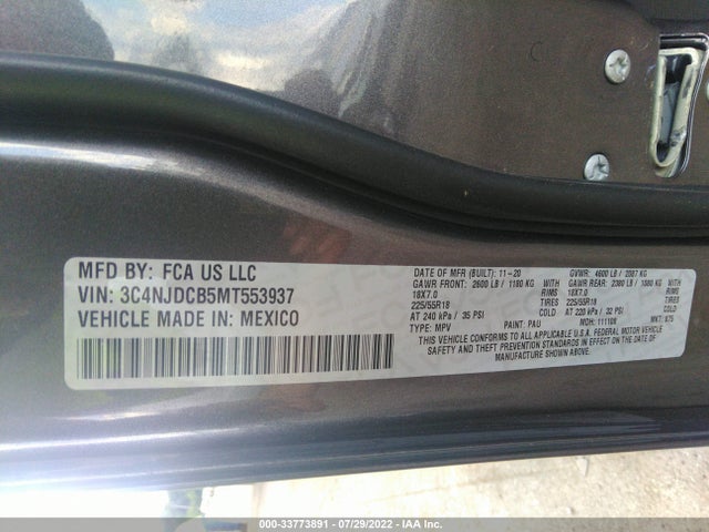 2021 Jeep Compass, VIN: 3C4NJDCB5MT553937