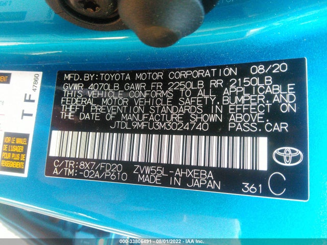 2021 Toyota Prius, VIN: JTDL9MFU3M3024740