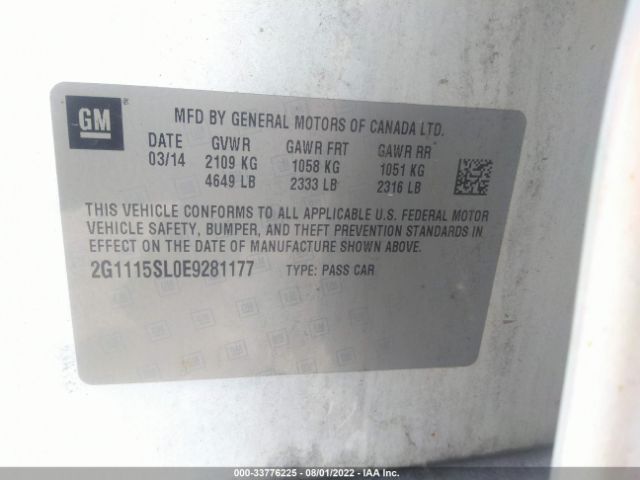 2G1115SL0E9281177 Chevrolet IMPALA 1LT