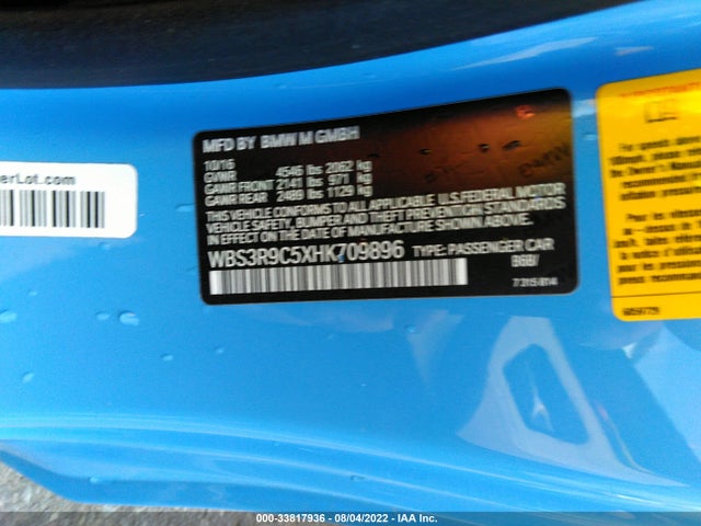 2017 BMW M4, VIN: WBS3R9C5XHK709896