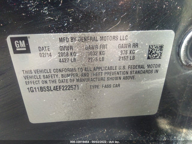 Chevrolet MALIBU LS 2014 1G11B5SL4EF222671 Image 10