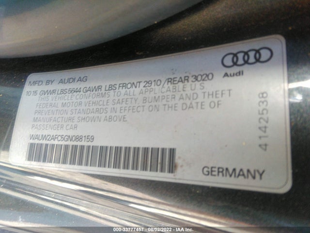 2016 Audi S7, VIN: WAUW2AFC5GN088159