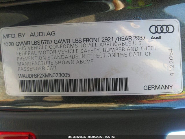 2021 Audi S6, VIN: WAUDFBF2XMN023005