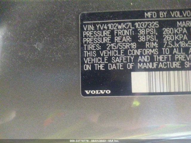 2020 Volvo V60, VIN: YV4102WK7L1037325