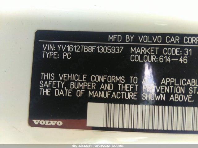 2015 Volvo S60, VIN: YV1612TB8F1305937