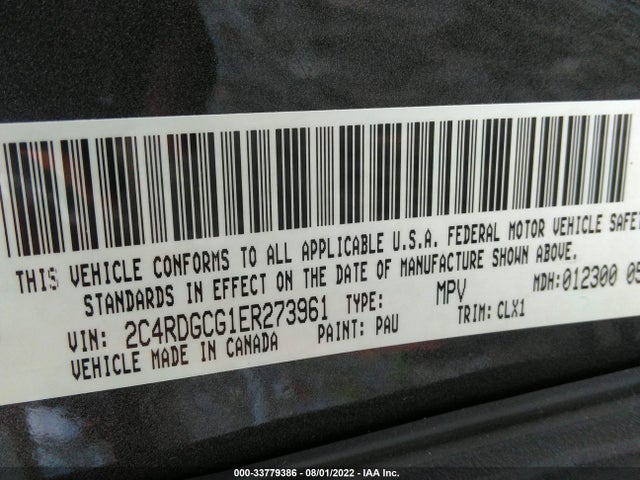 Продаж на аукціоні авто 2014 Dodge Grand Caravan Sxt 30th Anniversary, vin: 2C4RDGCG1ER273961, номер лоту: 33779386