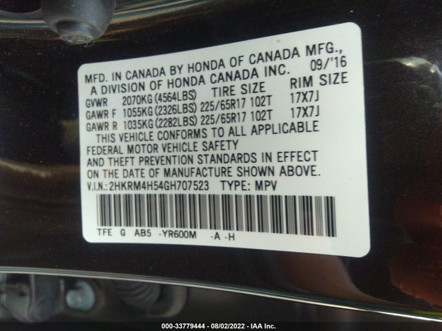 Honda CR-V EX 2016 2HKRM4H54GH707523 Image 11