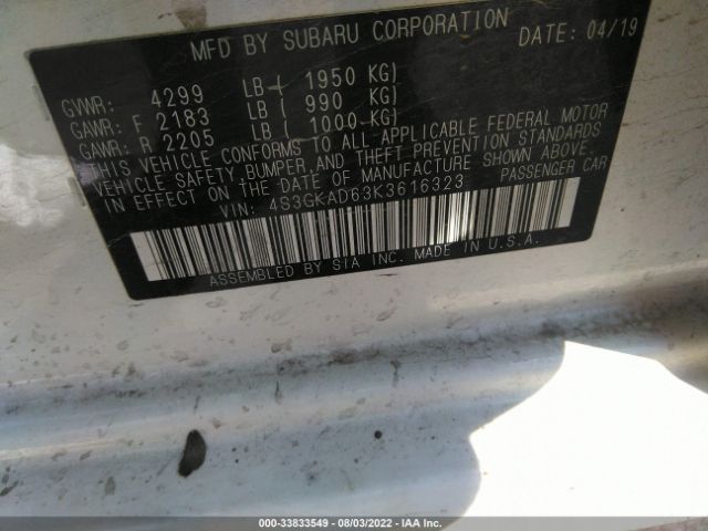 4S3GKAD63K3616323 Subaru Impreza Premium