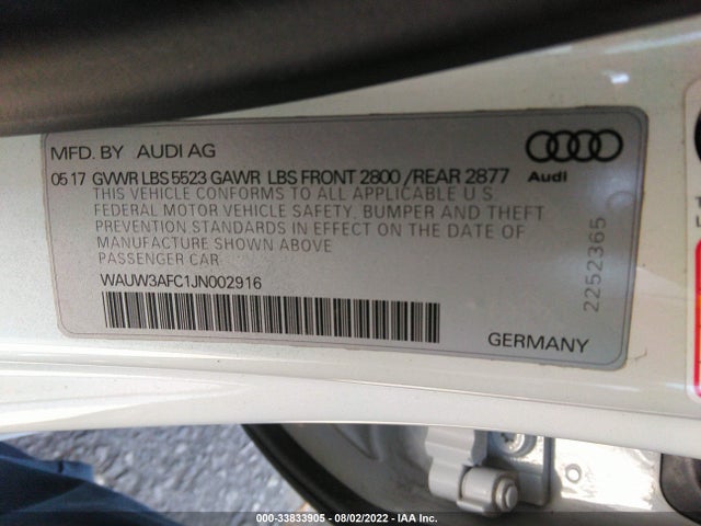 2018 Audi A7, VIN: WAUW3AFC1JN002916