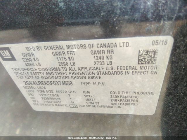 2GKALREK5F6374859 GMC Terrain Sle