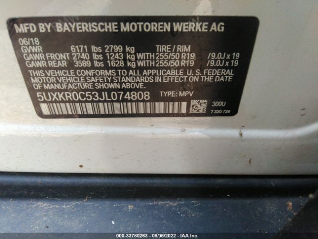 5UXKR0C53JL074808 BMW X5 Xdrive35i