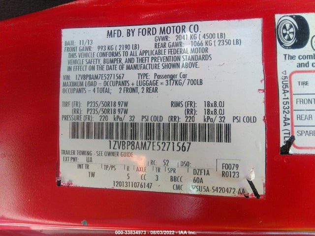 Ford Mustang V6 2014 1ZVBP8AM7E5271567 Image 9
