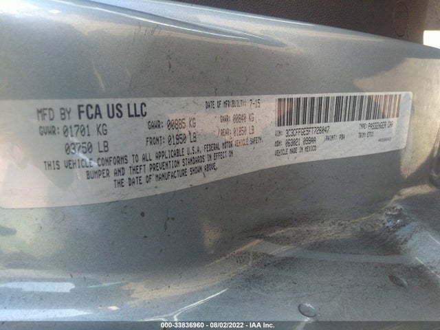 2015 Fiat 500e, VIN: 3C3CFFGE5FT726047