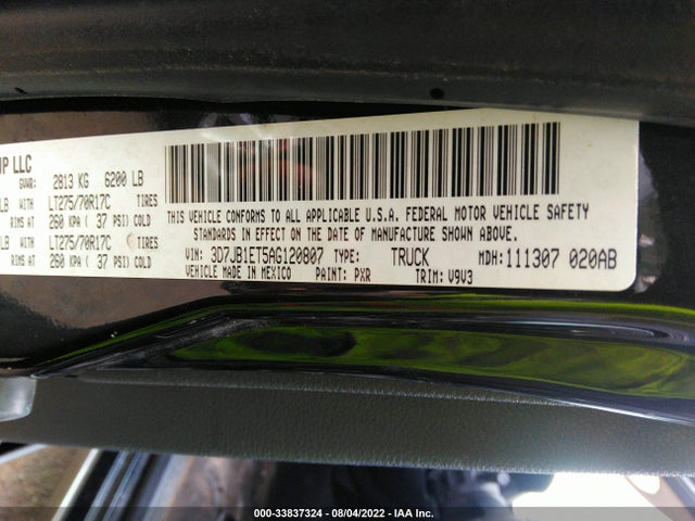 Dodge Ram 1500 Trx 2010 3D7JB1ET5AG120807 Image 10