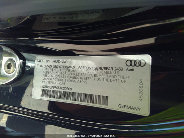 2015 Audi S5, VIN: WAUCGAFR0FA030300