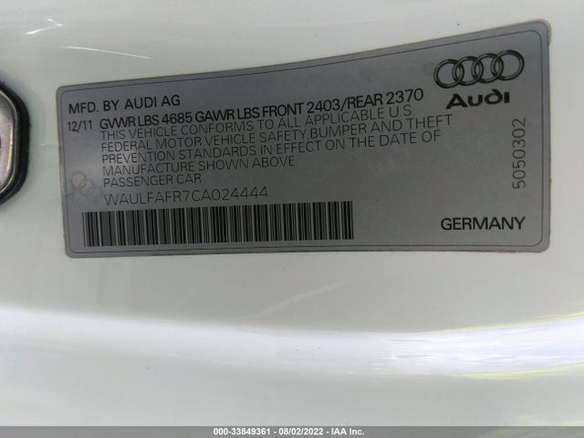 WAULFAFR7CA024444 Audi A5 2.0t Premium Plus