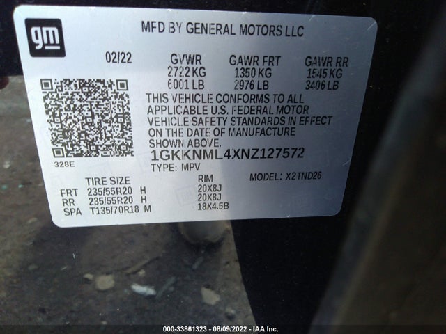 2022 GMC Acadia, VIN: 1GKKNML4XNZ127572
