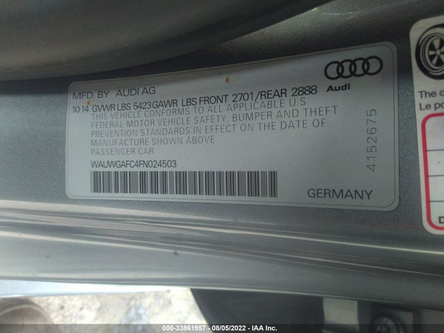 2015 Audi A7, VIN: WAUWGAFC4FN024503