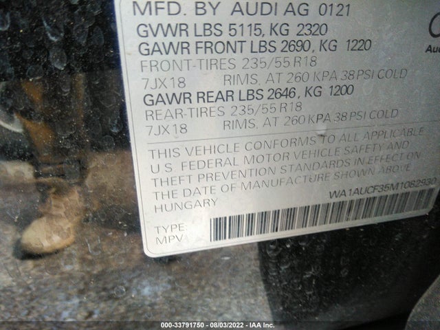Audi Q3 PREMIUM 2021 WA1AUCF35M1082930 Image 9