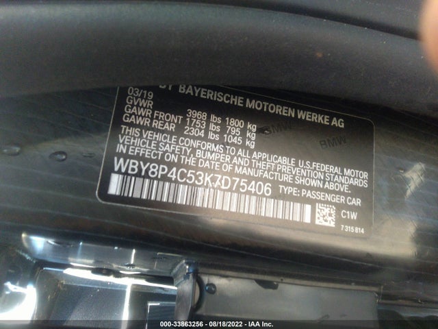2019 BMW i3, VIN: WBY8P4C53K7D75406