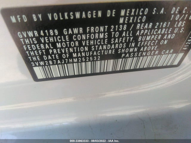 3VW2B7AJ7HM252532 Volkswagen Jetta 1.4t S