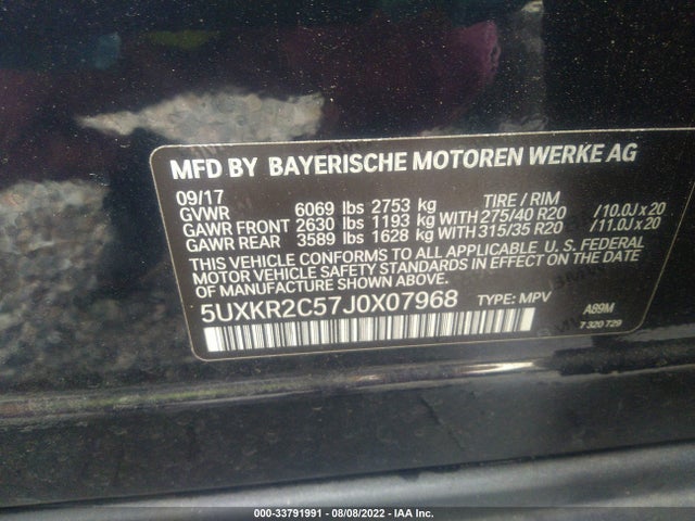 BMW X5 Sdrive35i 2018 5UXKR2C57J0X07968 Image 9