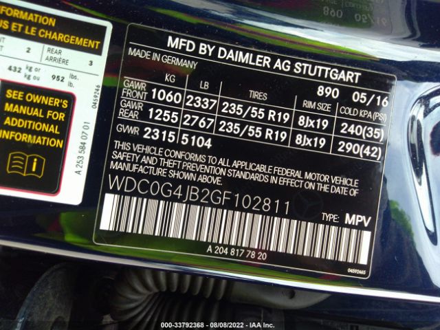 WDC0G4JB2GF102811 Mercedes-Benz GLC 300
