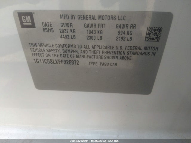 Chevrolet MALIBU LT 2015 1G11C5SLXFF326872 Image 10