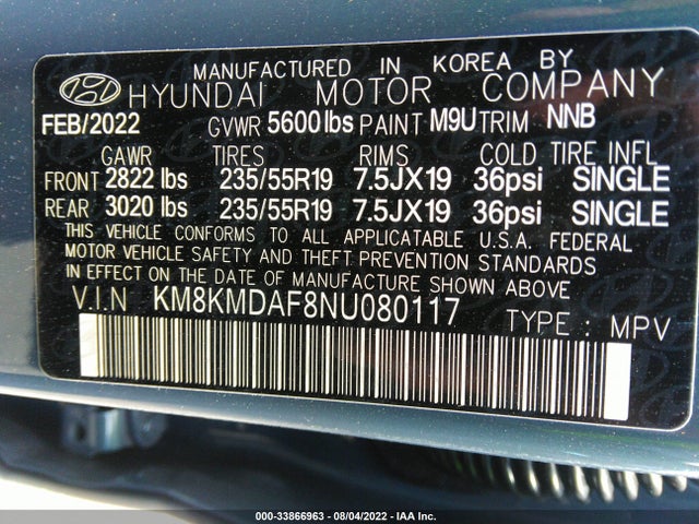 2022 Hyundai Ioniq 5, VIN: KM8KMDAF8NU080117