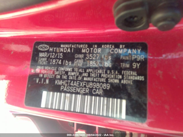 2015 Hyundai Accent, VIN: KMHCT4AEXFU898089