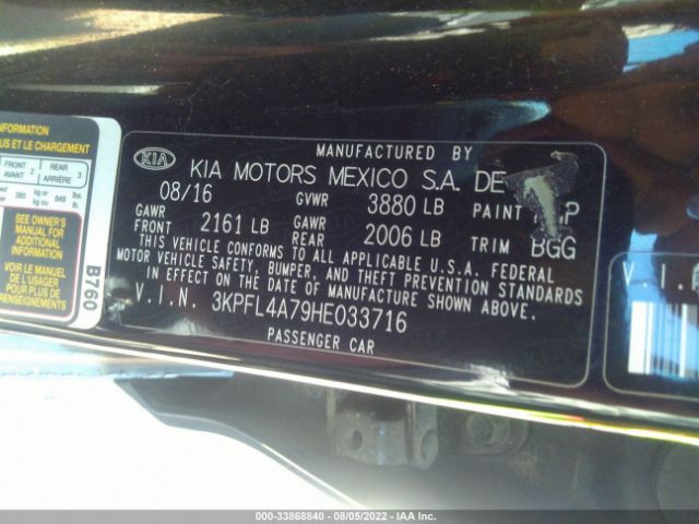 3KPFL4A79HE033716 KIA FORTE LX