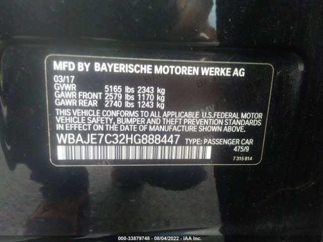 WBAJE7C32HG888447 BMW 5 Series 540i Xdrive