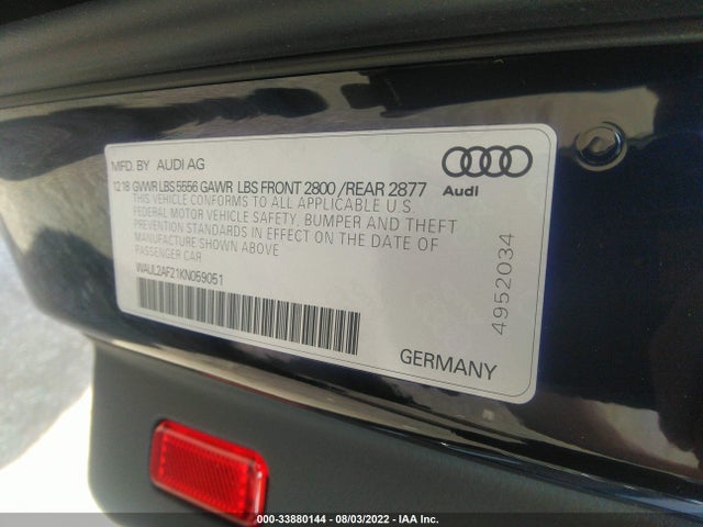 2019 Audi A6, VIN: WAUL2AF21KN059051